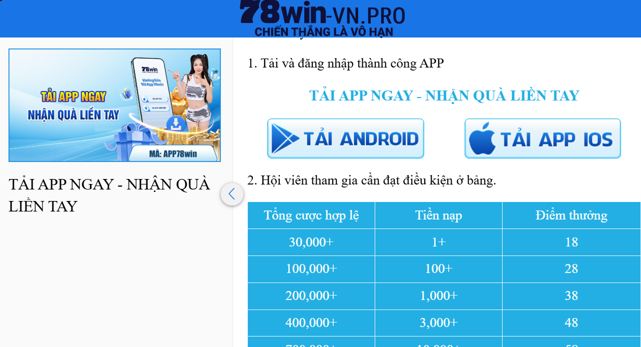 tải app 78win